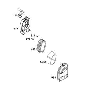 Air Cleaner Group Diagram and Parts List for 09P902-0010-H5 020000 - 09Z999 Briggs and Stratton Engine